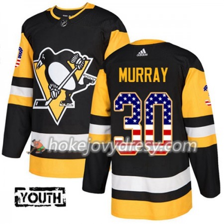 Dětské Hokejový Dres Pittsburgh Penguins Matt Murray 30 2017-2018 USA Flag Fashion Černá Adidas Authentic